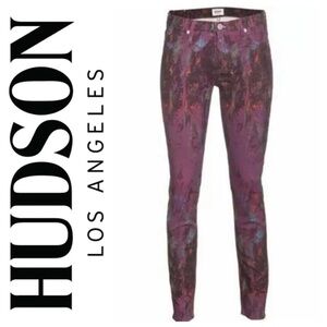 Hudson nico zen print purple paint splatter jeans
